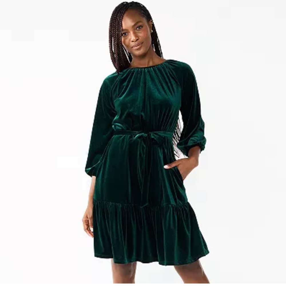 Velvet Green Dress